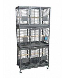 Parrot Supplies Triple Breeding / Display Parrot Cage - Antique 